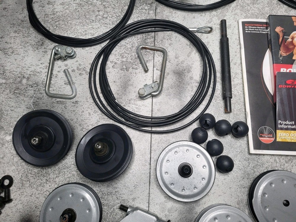 2005 Bowflex Set Cables- Pulley- Hardware- Clips -Handle