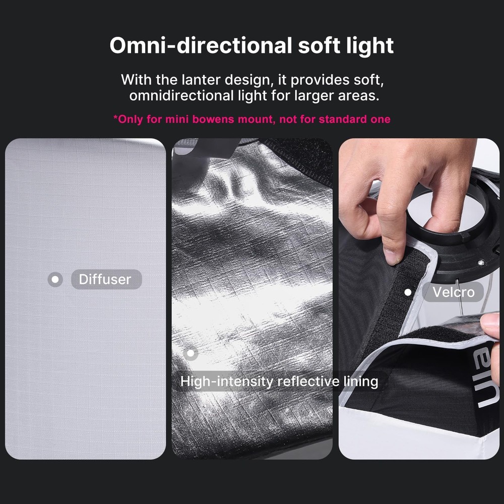 Mini Lantern Softbox Soft Light Modifier【Not w Standard Bowens Mount】 11.8 in...