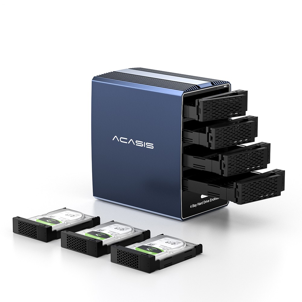 Acasis 4 Bay SAS/SATA to USB 3.0 Hard Drive Enclosure for 2.5/3.5 Inch HDD/SSD