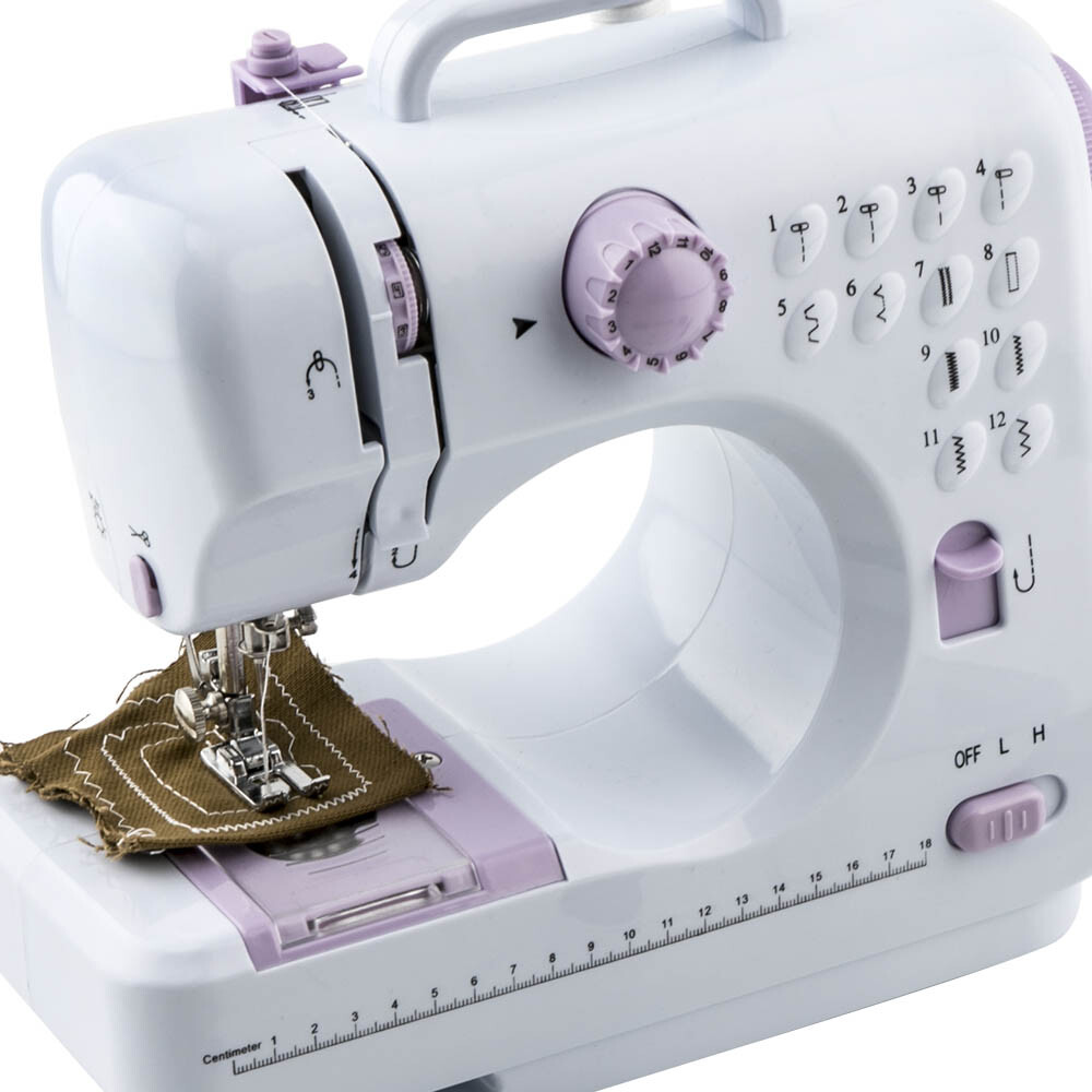 Small Automatic Sewing Machine Electric Crafting Mending w/12 Built-In Stitches