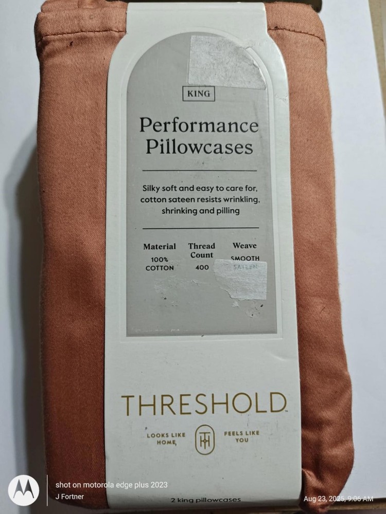 Threshold King 100% Cotton- Solid Rust Color -Pillowcase Set