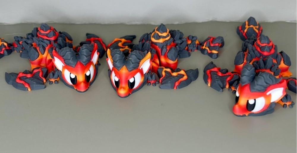 3D Printed Jiggle Pet Lava Dragon
