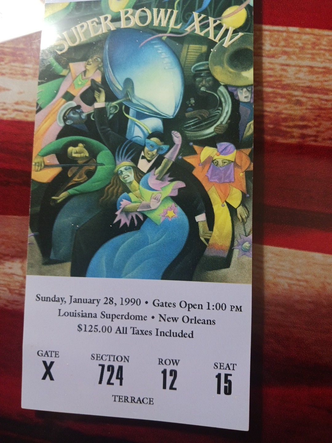 SAN FRANCISCO vs DENVER 1990 Football Super Bowl XXIV~ Replica Ticket By Sprint