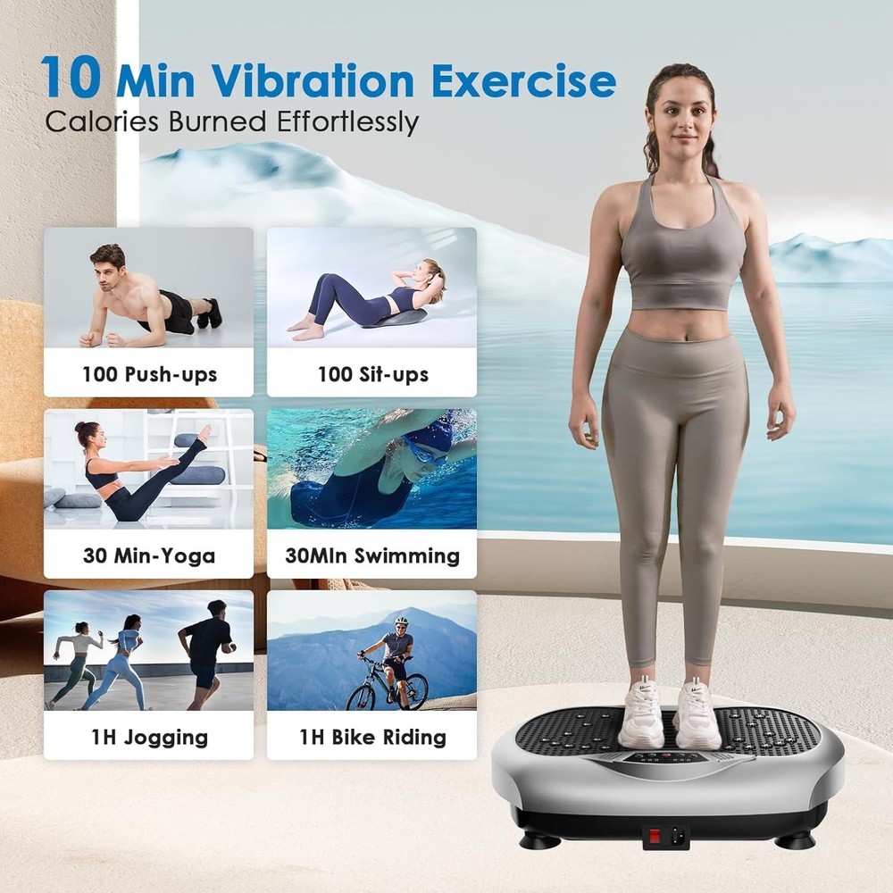Vibration Plate Exercise Machine Whole Body Workout Vibration Platform Lymphatic