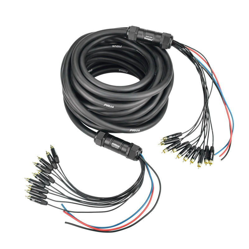 PRV Audio SNAKE 10RCA-50 Car Audio 50 Ft Medusa Cable 10 RCA Channels + 3 power