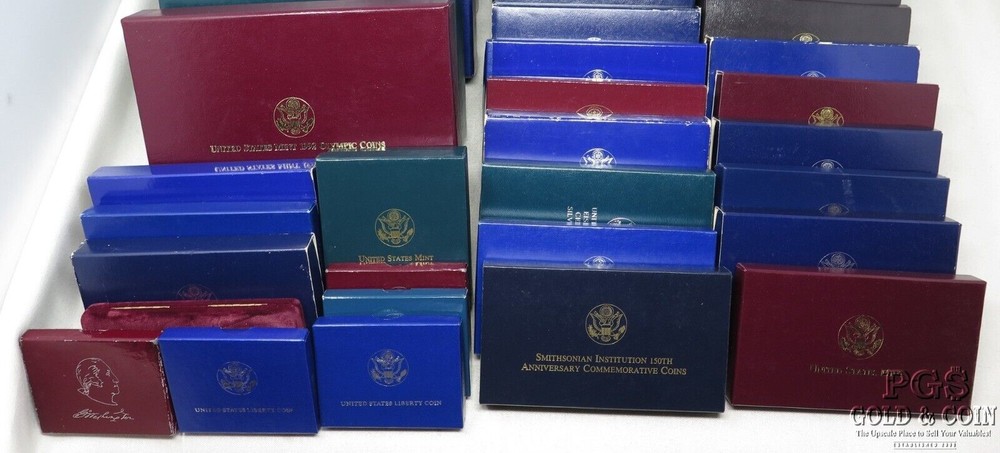 (51) Empty Assorted US Mint Boxes w/ & w/o COAs 25925