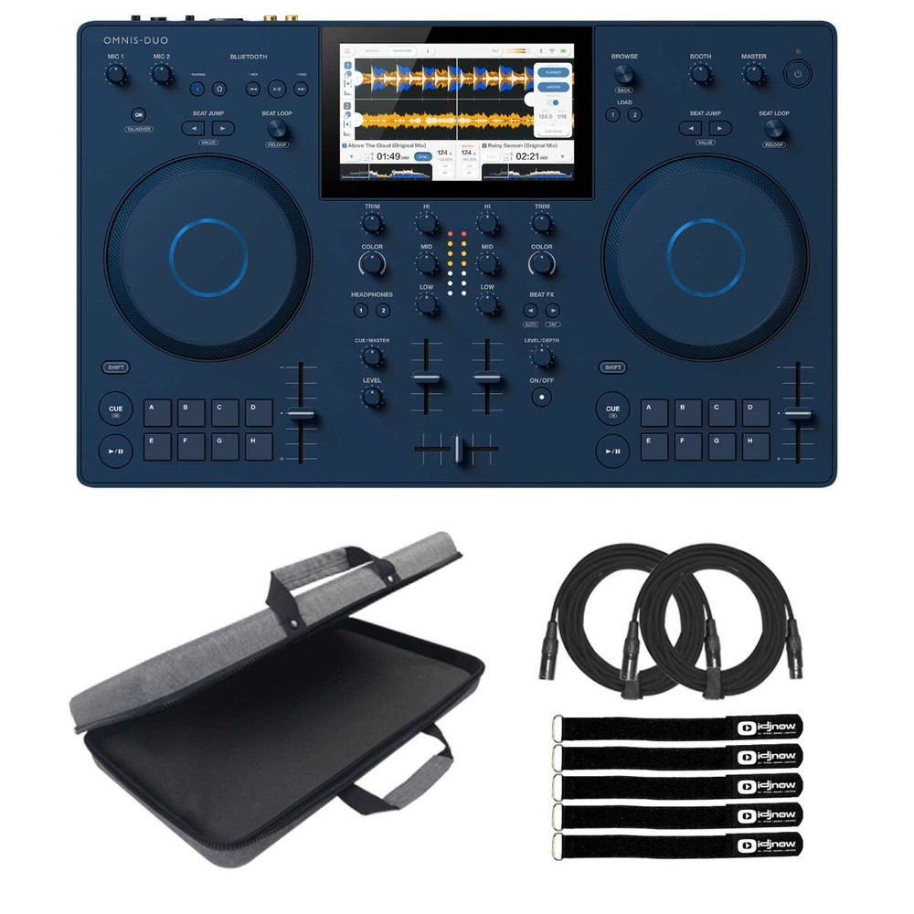 Alpha Theta OMNIS-DUO Portable Battery Powered Bluetooth DJ Controller w Bag