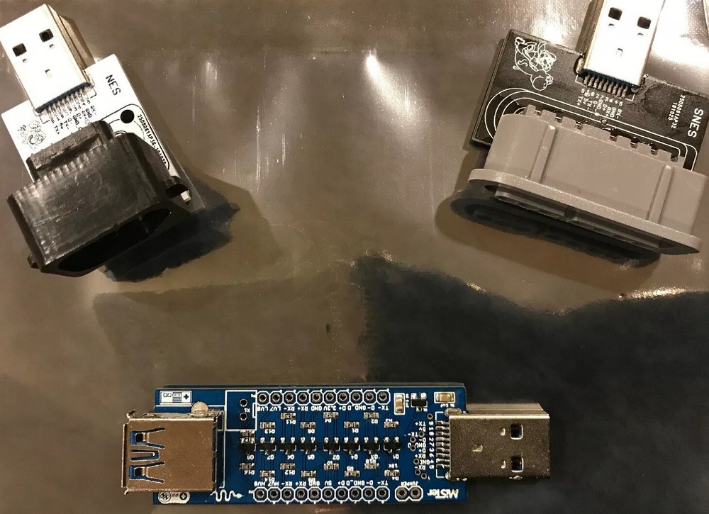 Mister FPGA SNAC USB For SNES & NES Controllers. Now includes Left angle USB ext