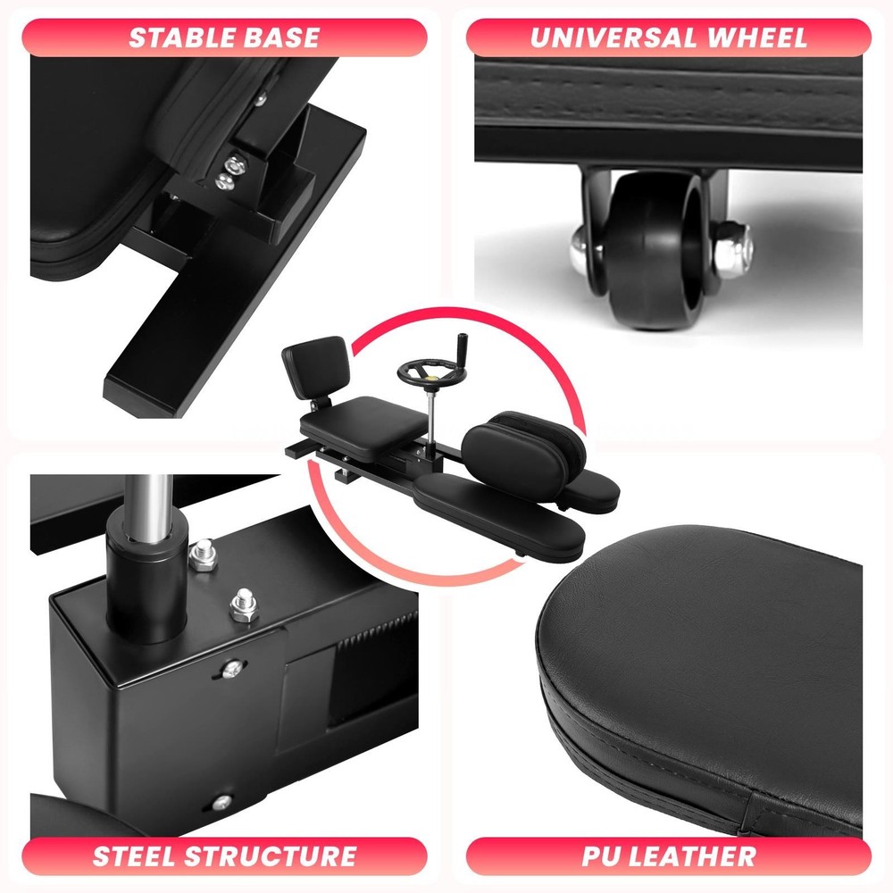 0-240° Adjustable Leg Stretch Machine w/ 360°Hand Wheel Training Machine