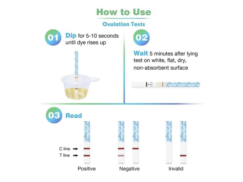 Easy@Home 100 Ovulation Test Strips + 20 Pregnancy Strips • High Sensitivity TTC