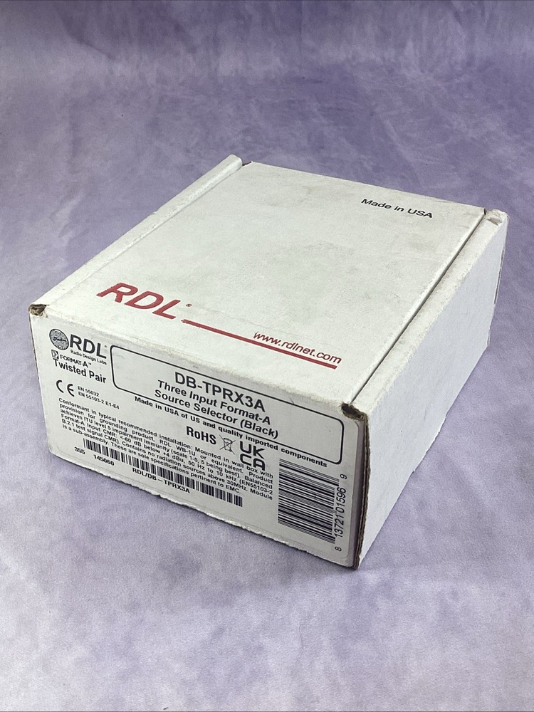 RDL DB-TPRX3A Three Input Format-A Source Selector/Black
