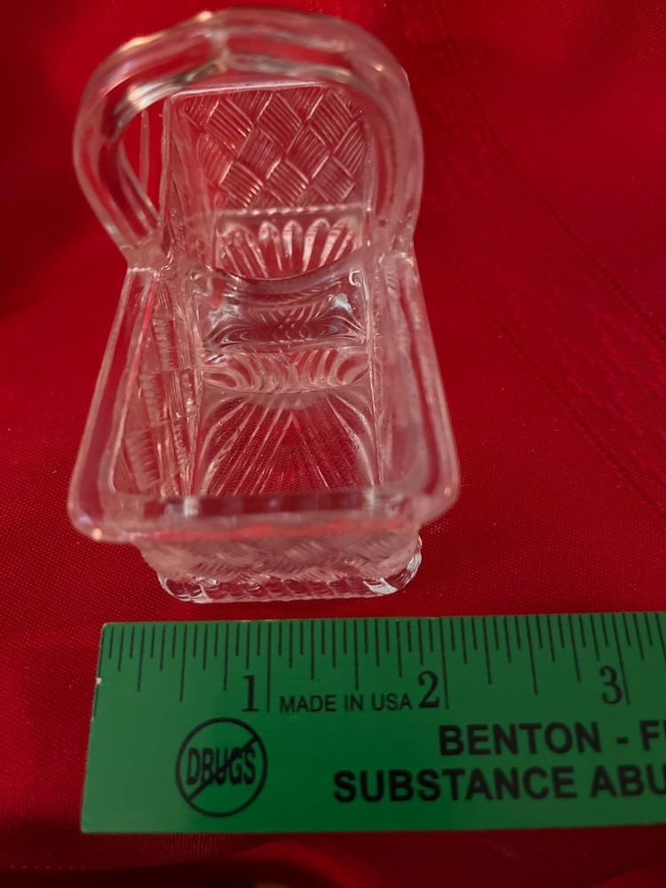 Master Salt Cellar EAPG Clear Glass Handled Divided Trinkets Condiment Packets