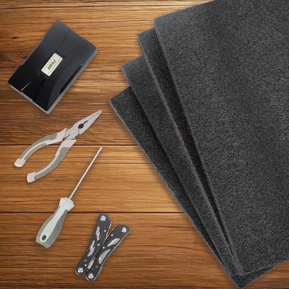 Black Customizable Polyethylene Foam Sheets, 2PACK 12 x 16 x 1INCH Thick Padding