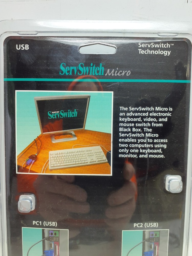 Black Box ServSwitch Micro Control 2 Computers W/ 1 Keyboard KVM Switch KV402A