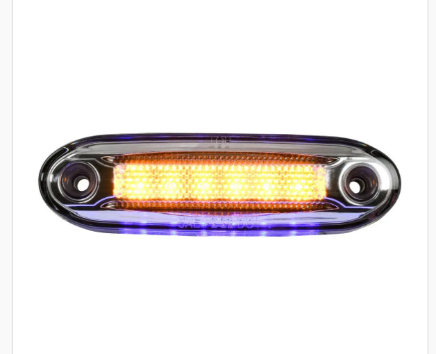 5-1/8″ RECTANGULAR AMBER LED SIDE MARKER LIGHT WITH BLUE UNDER GLOW EFFECT