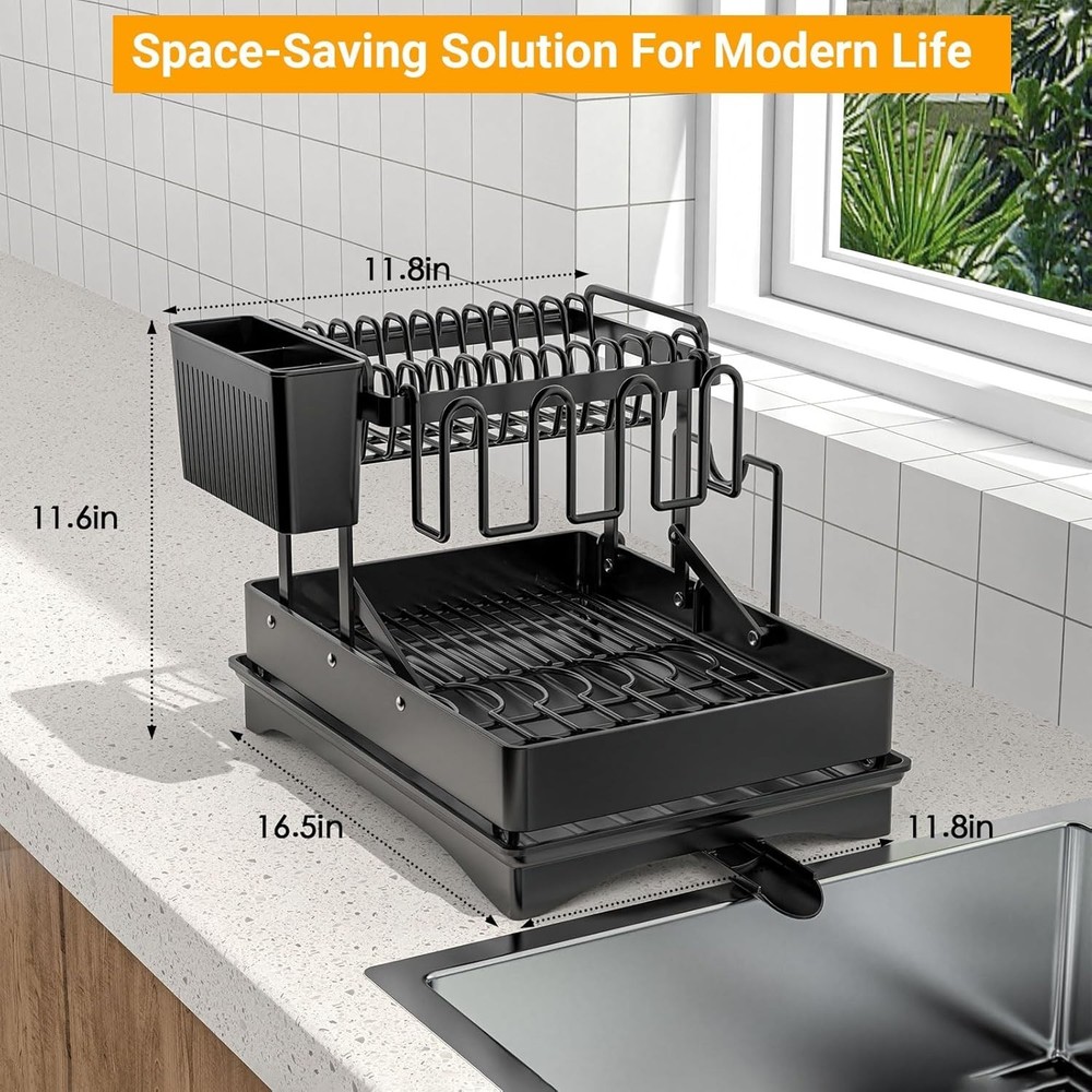 Large Dish Drying Rack,Dish Rack 2 Tier