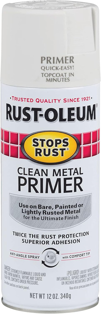 7780830 Stops Rust Clean Metal Primer Spray, 12 Oz, Flat White