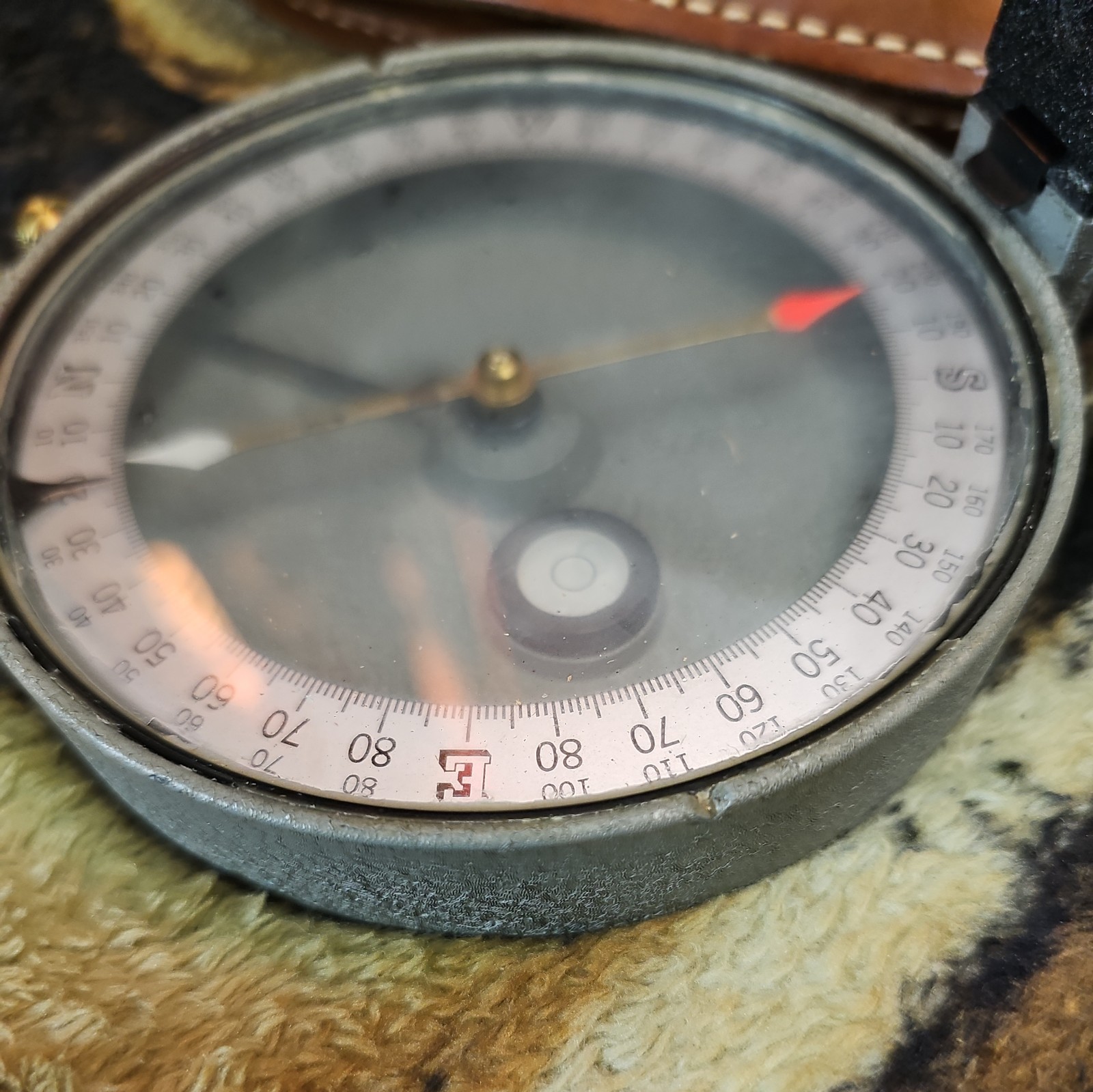 Vintage Antique Surveyors Compass Warren Knight Co Philadelphia PA W/pouch