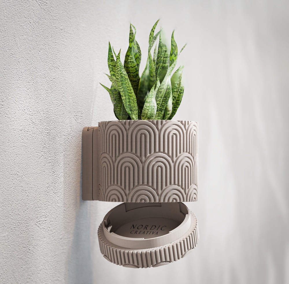 Arc Textured Wall Planter - Art Deco