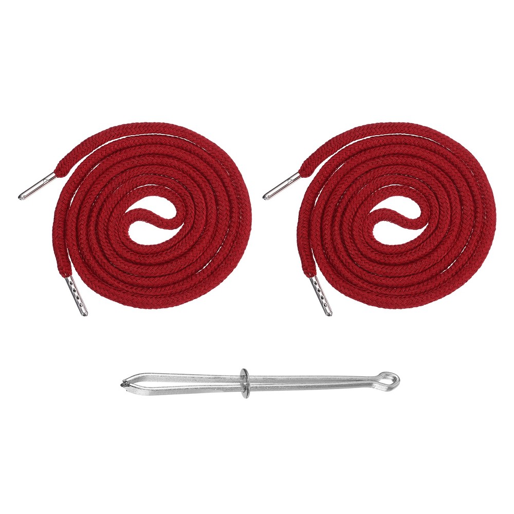 2 Pcs Hoodie Strings Drawstring Cords with Easy Threader (Burgundy)