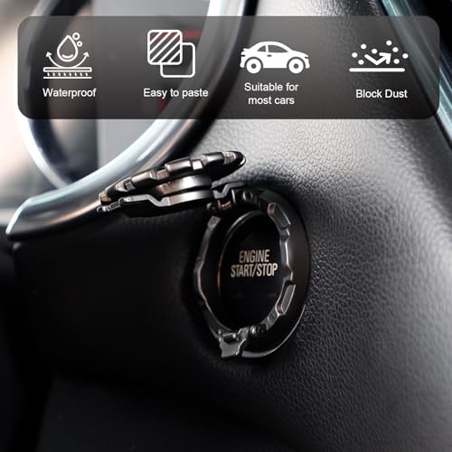 Engine Start Stop Button Cover, Car Starter Button Cover, Luminous 1 PC Black