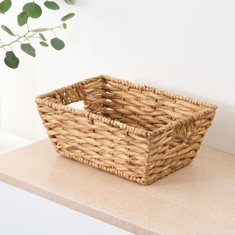 2x Abbot Water Hyacinth Woven Rectangular Brown Multi Use Kitchen and Bathroom