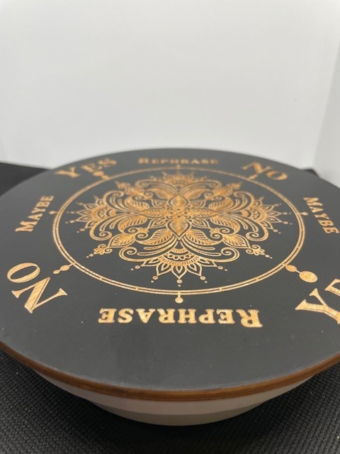 Pendulum Board Wood - Crystals - 6" diameter