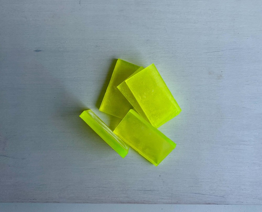 Radiant Glow:Rectangular Green Uranium Glass - UV Reactive, Glows under UV Light