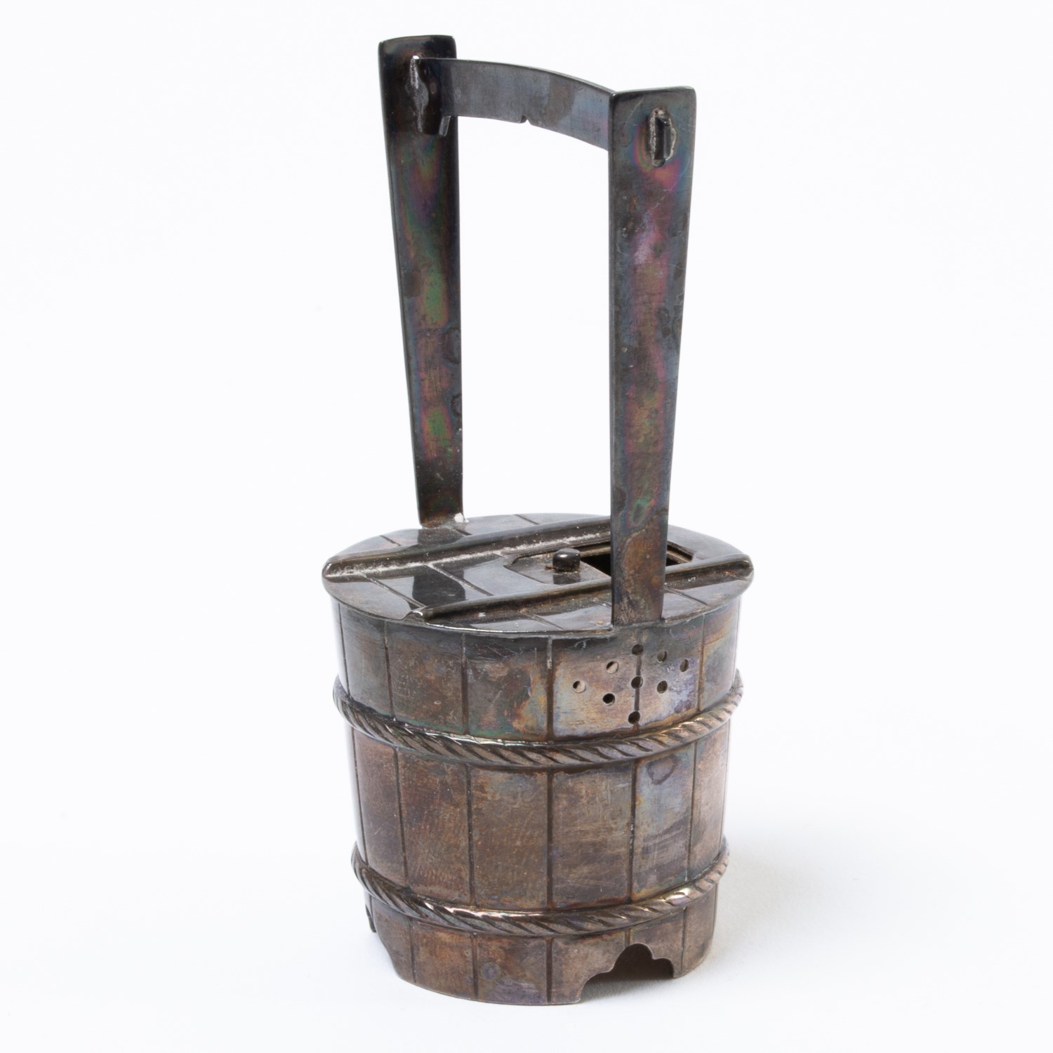 Vintage Japanese 950 Sterling Silver Salt Cellar & Pepper Shaker Set Buckets