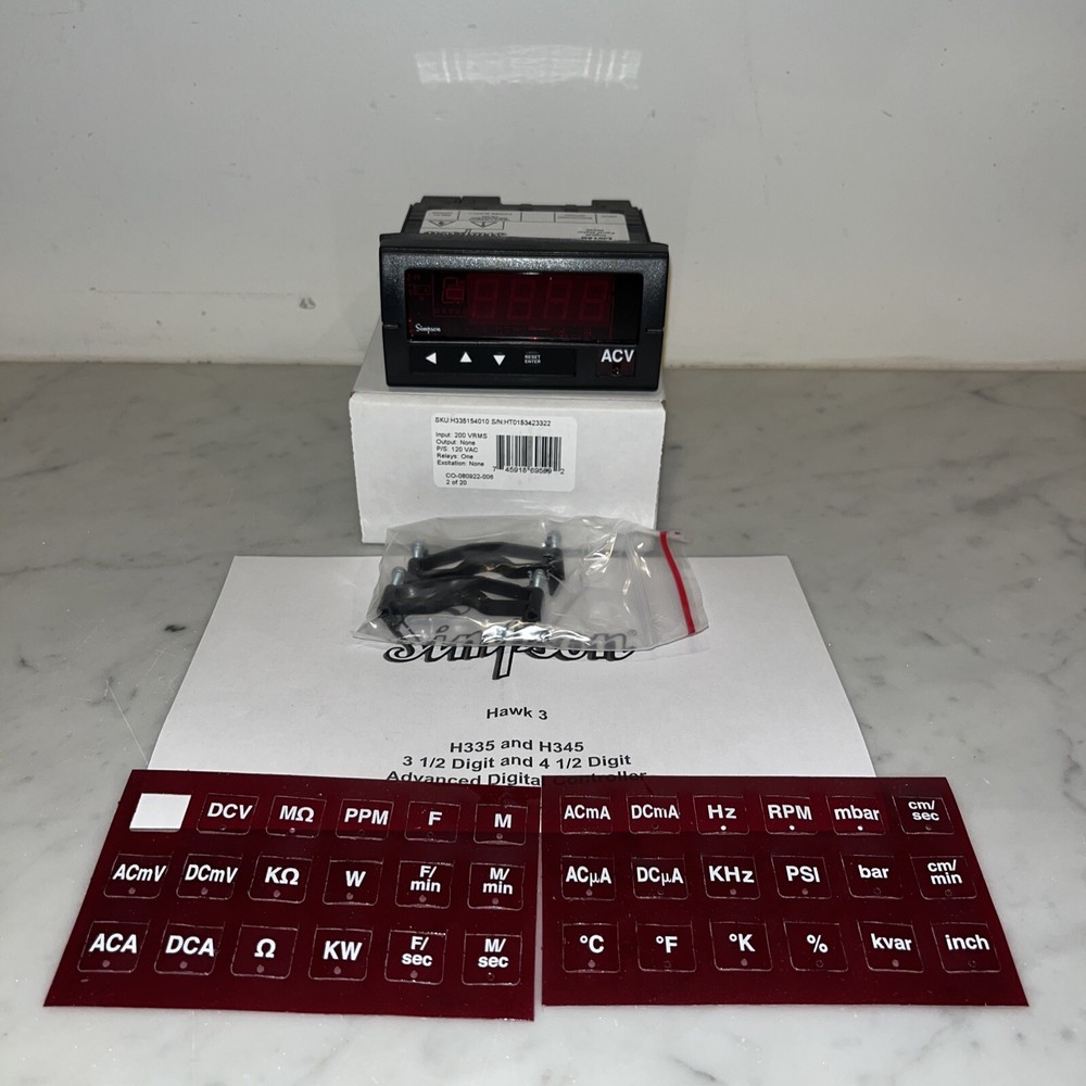 Simpson H335154010 Hawk 3 Digital Panel Meter/Controller H335