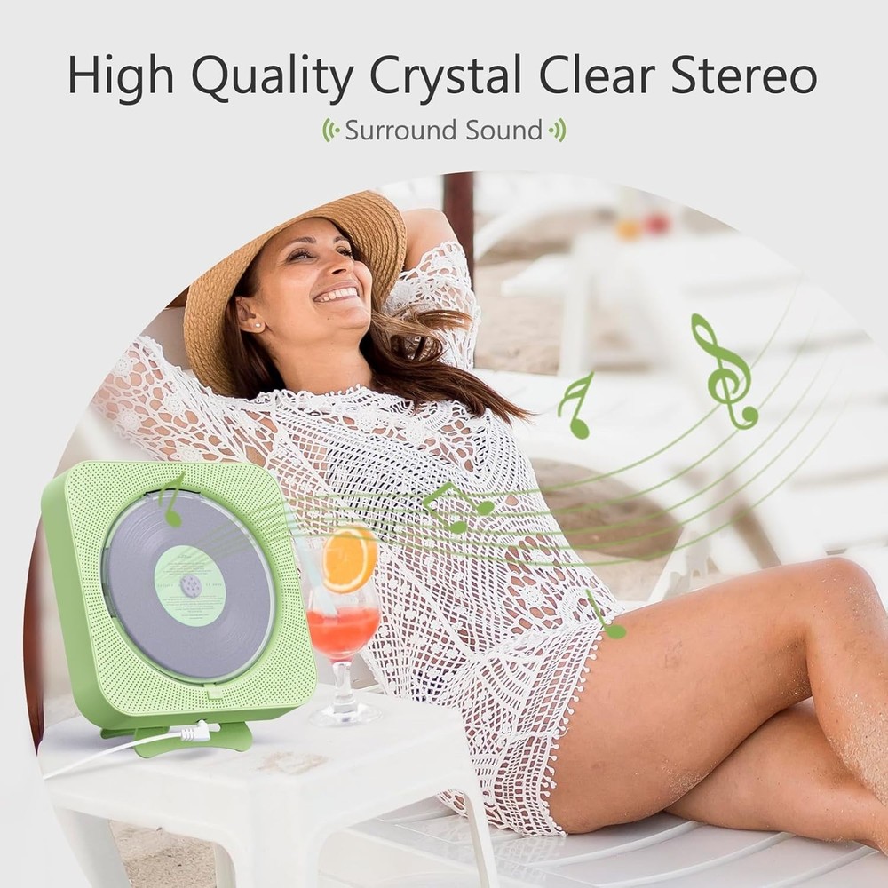 MICOCIOUS Portable CD Player with Bluetooth Desktop CD Player for Home CD Purple