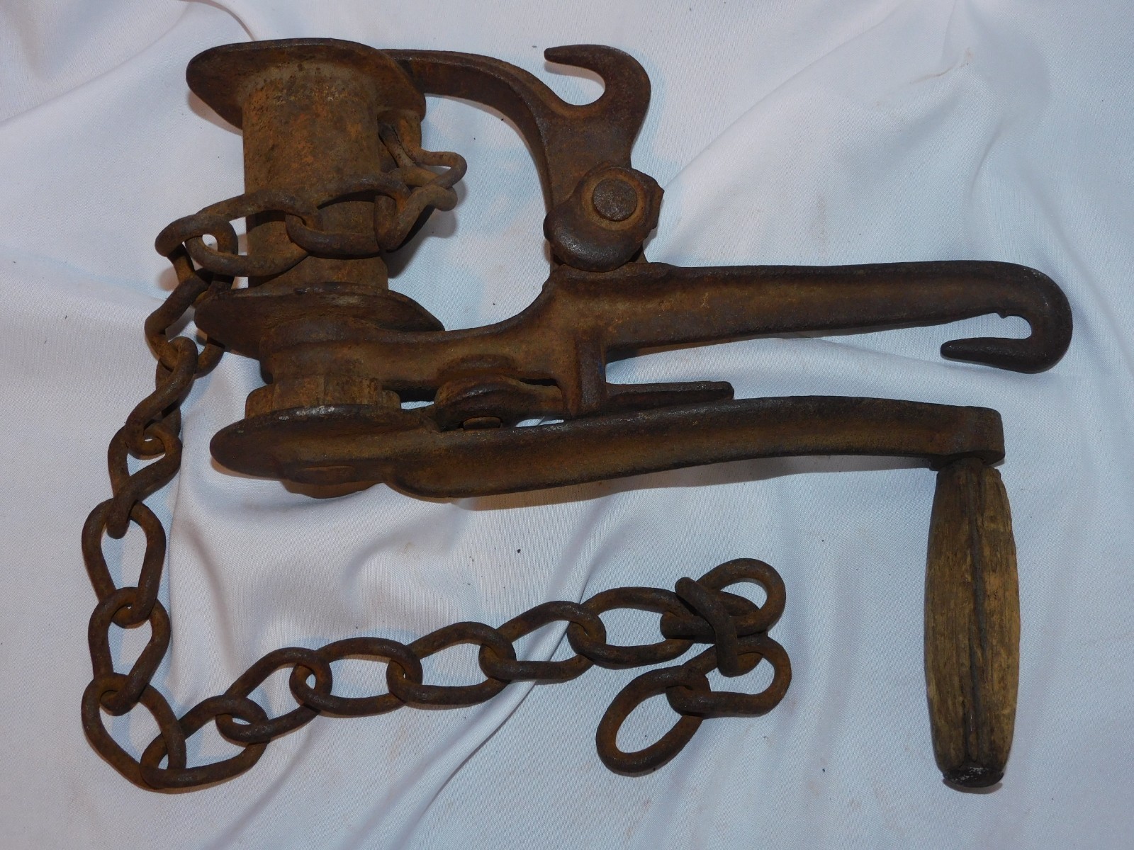 ANTIQUE 1880'S COME ALONG WINCHE HOIST - DATED JULY 3RD,1881