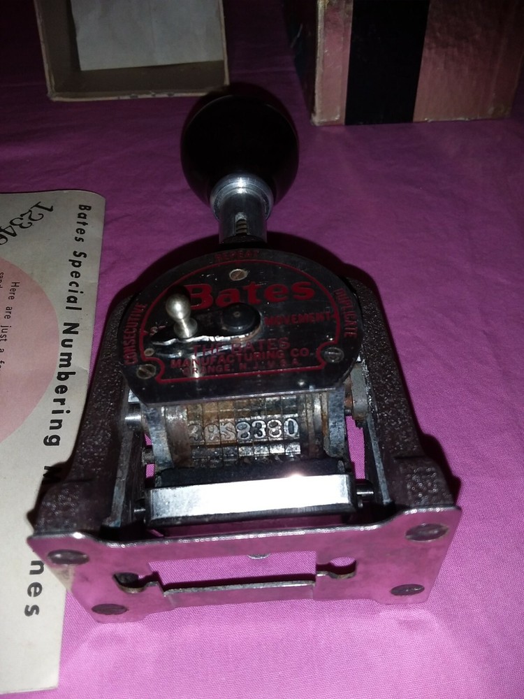 Vintage Bates Standard Movement Numbering Machine