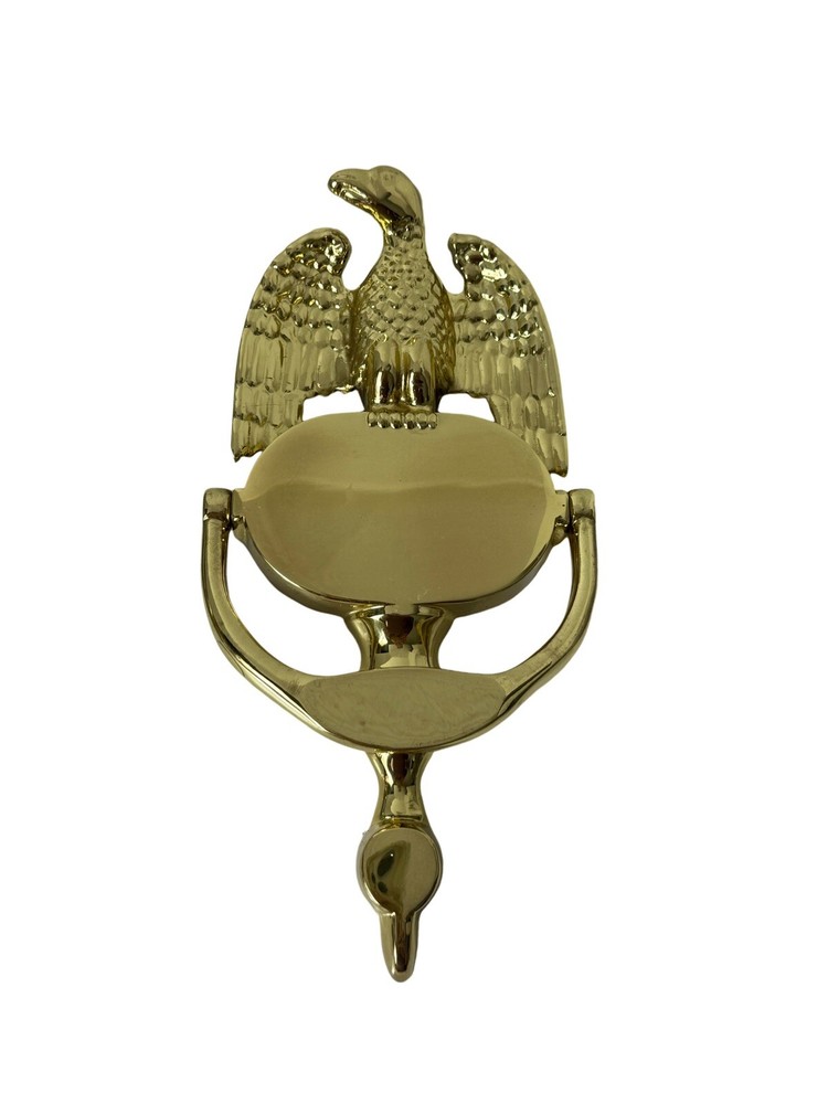 Baldwin Solid Brass Door Knocker W Screws Eagle Design Decor Heavy 8” EUC