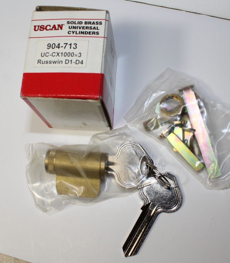 USCAN SOLID BRASS CYLINDER 904-713 Russwin D1- D4