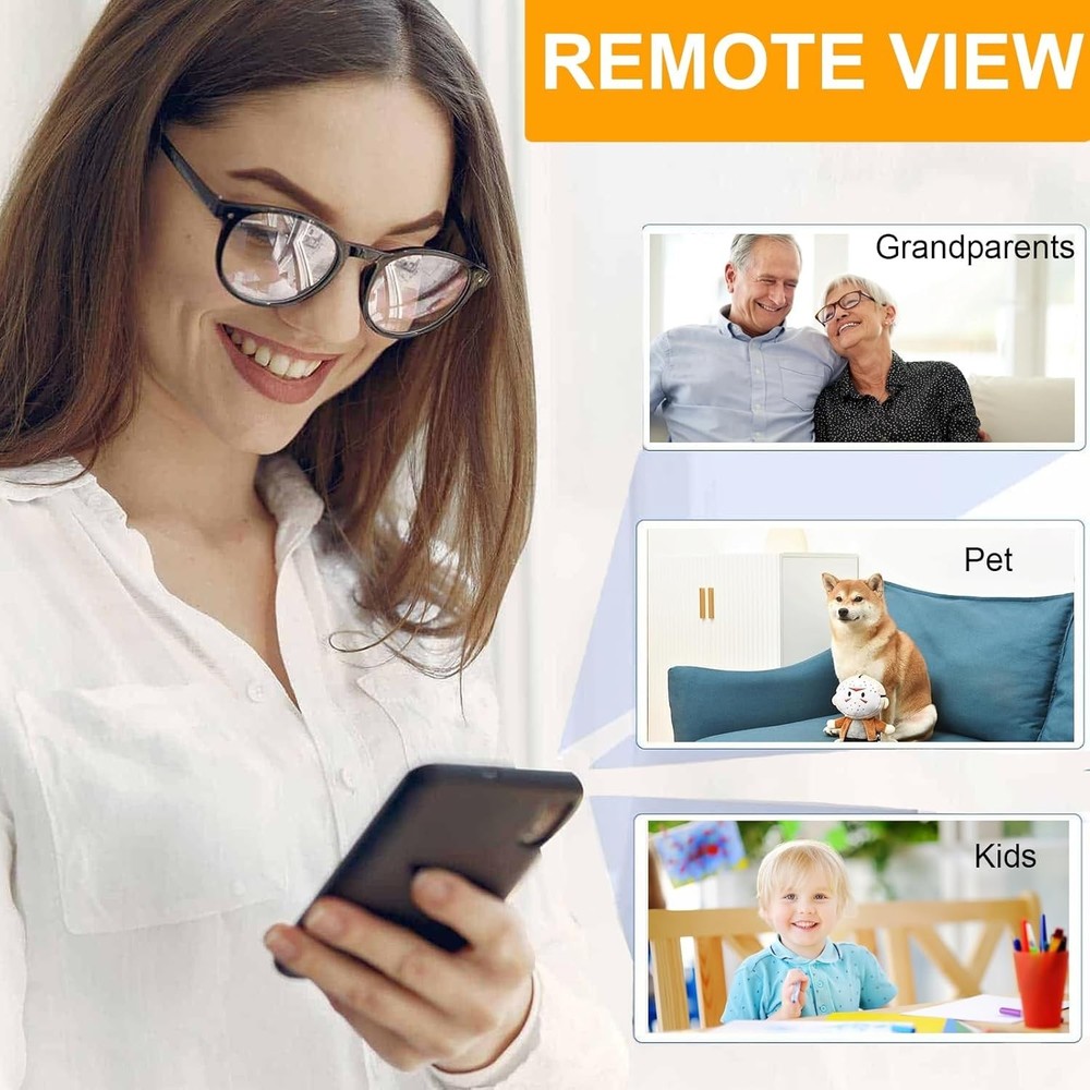 Smart Home Mini Camera - 160° Wide View, Night Vision, and Bluetooth Connection