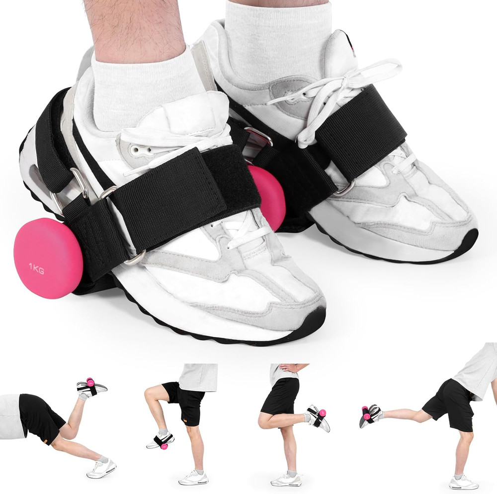 Adjustable Ankle Weights for Men & Women, Dumbbell Foot Attachment 2-Pack, Monke