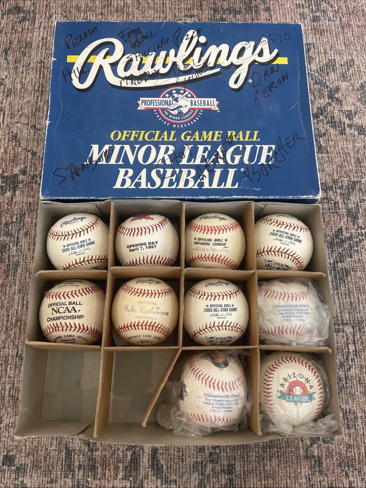 10 Rawlings Official Game Balls Minor League Baseballs Arizona Fall League W/Box