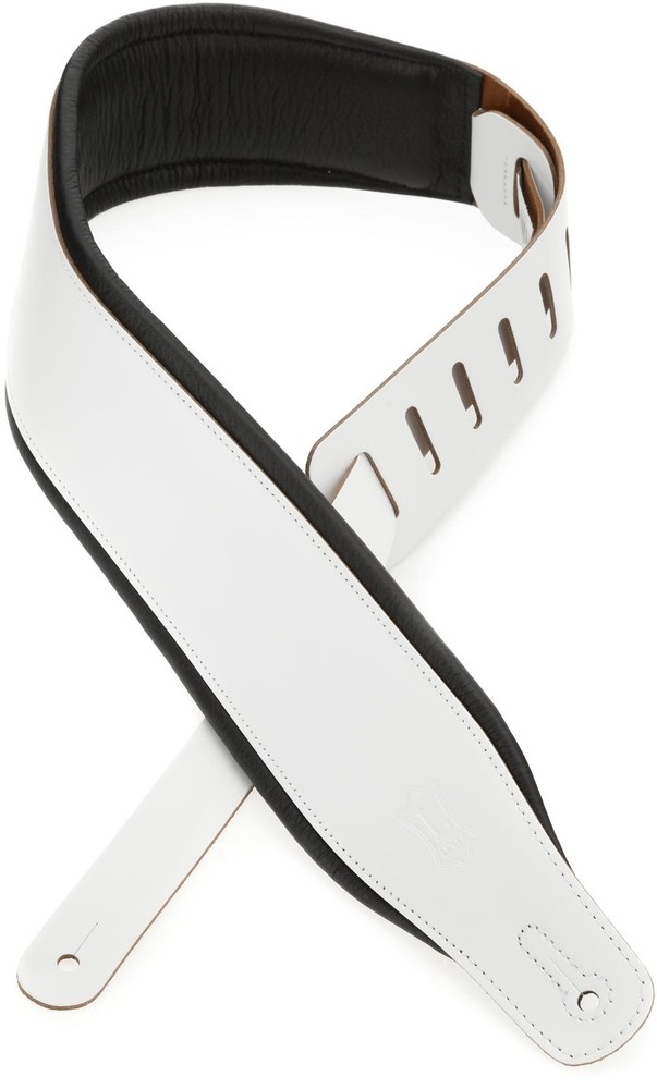 Levy's M26PD-WHT_BLK Top Grain Leather Guitar Strap - Panda