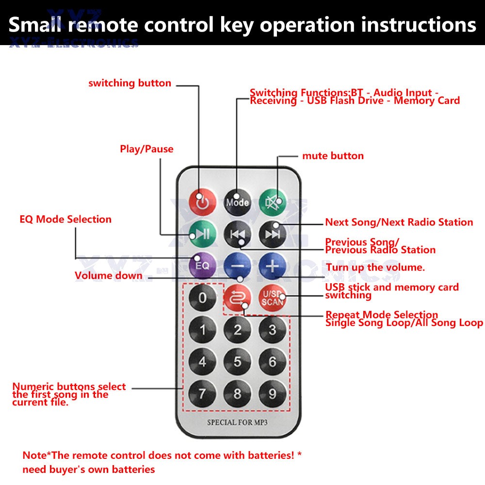 DC 3.7-5V 10W Mono Bluetooth 5.0 Audio Power Amplifier Module MP3 Decoding Board