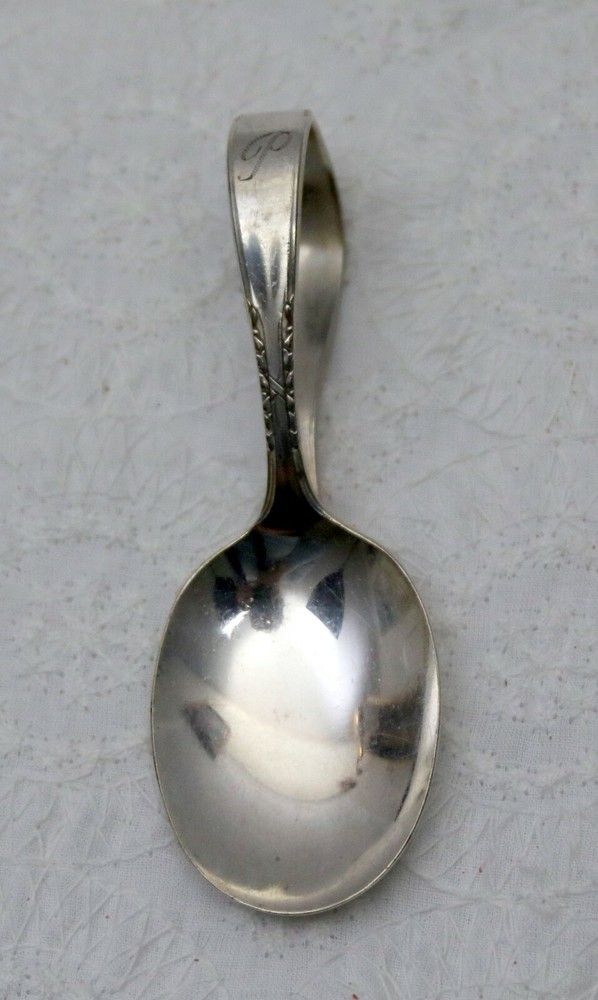 Vintage Oneida Silver Plate Baby Spoon Initial P