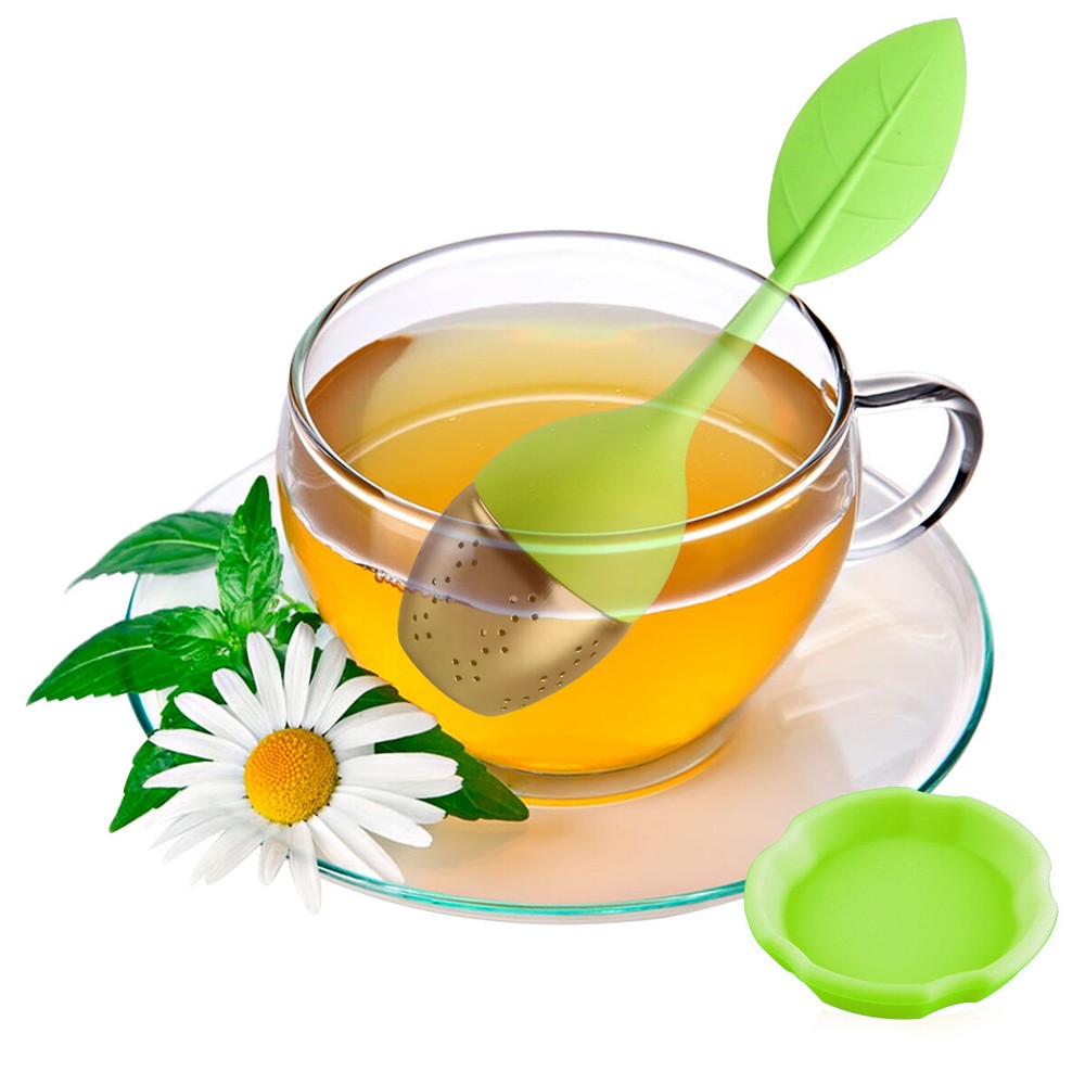 Silicone Tea Infuser Strainers Stainless Herbal Spice Filter Diffuser Red+Green