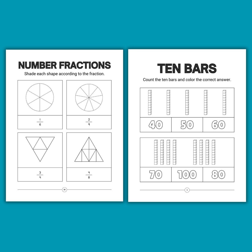 Complete Kids Math Activity Workbook Bundle | Ages 4-9 | Printable Worksheets