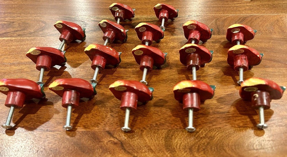 Apple Drawer/Cabinet Pull Knobs Hand Painted W/ Hardware 17 pcs. Available