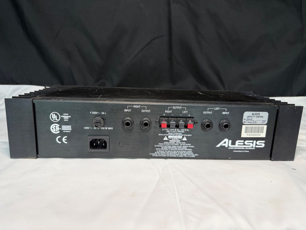 Alesis RA-100 Reference Amplifier Stereo Power Amp Studio Rackmount