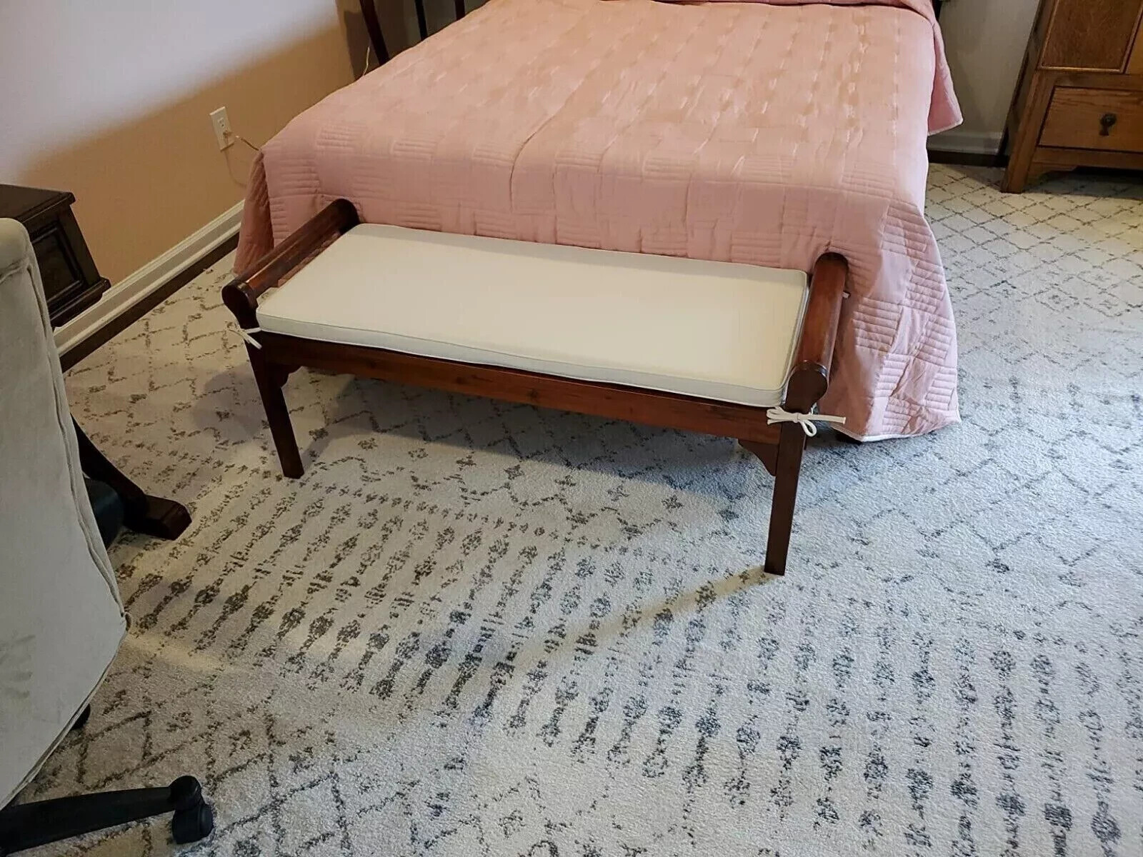 End of Bed Bench Solid Wood Entrance Entryway Foyer Modern Farmhouse Mud Rm 47"L