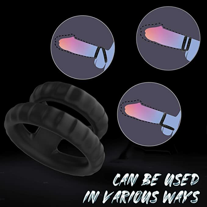 Dual Cock Ring Super Strong Stretchy Stay Harder Penis Rings Cockring For-Men