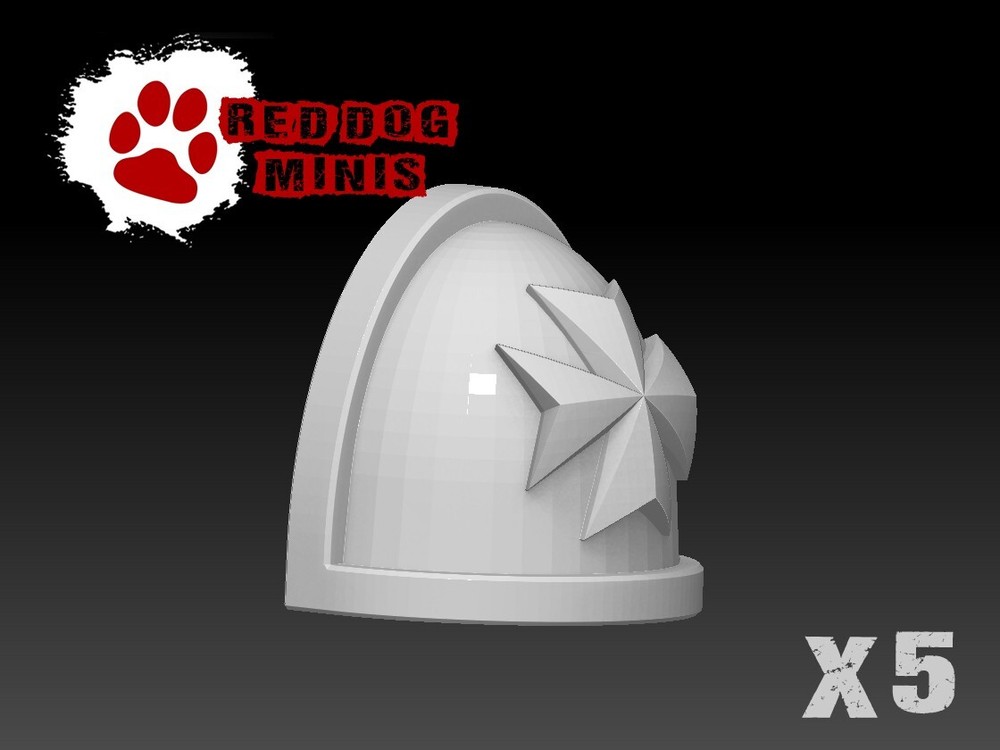 Cross Shoulder Pad - Basic (x5) - compatible w 40k black templars primaris