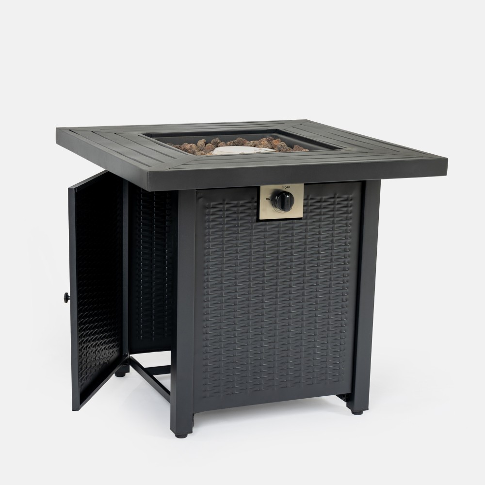 Propane Fire Pit Table with Waterproof Cover and Adjustable Flame