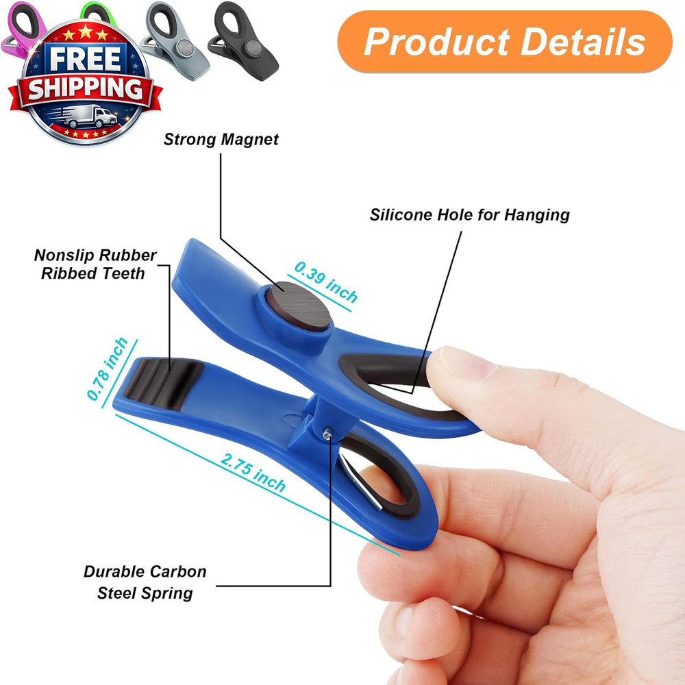 12 Pack Multi-Purpose Chip Clips & Bag Clips for Home and Office Use